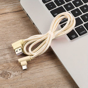 SOLOPLAY 90 Degree Nylon Braided Type-C Fast Charging Data Cable For Type C