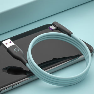 SOLOPLAY 100CM/ 39.37in TYPE-C elbow fast charging liquid soft rubber data cable is suitable for data cable Xiaomi Huawei mobile phone