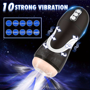 SOLOPLAY 1pc mens fully automatic male masturbation cup male masturbator with 10 frequency vibration 7 frequency suction 3 sounds one click burst tpe abs material usb pin hole charging mens endurance calciner