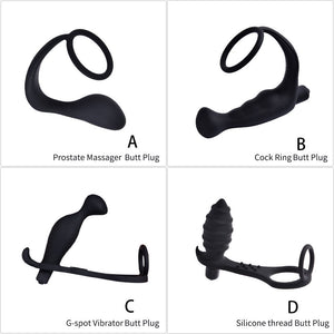 Male Prostate Massage Vibrator Anal Plug Silicone Waterproof Prostate Stimulator Butt Plug Delay Ejaculation Ring Toy For Men